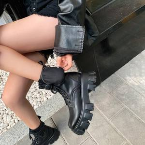 Botas <span class=keywords><strong>zapatos</strong></span> de mujer stile personalizzato nuovo arrivo piattaforma in pelle nera impermeabile design di lusso <span class=keywords><strong>stivali</strong></span> per le donne - Product Image 6
