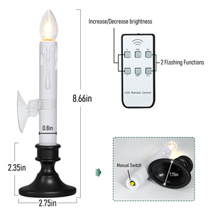 เทียน LED ติดหน้าต่างแบบเซ็นเซอร์ตรวจจับแสง 6 ชิ้น ใช้แบตเตอรี่ ไม่มีเปลวไฟ กระพริบได้ พร้อมถ้วยดูดติดผนัง สำหรับตกแต่งบ้าน - Product Image 5