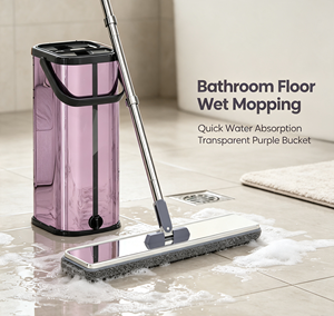 Flat Microfiber Mop and Bucket Set Hand Free Wash Dust Removal Cleaning Mop and Bucket for Household Floors - Product Image 4