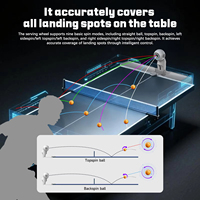Robot d'entraînement de tennis de table PUSUN professionnel portable, à vitesse élevée, réglable en angle et contrôlé par application