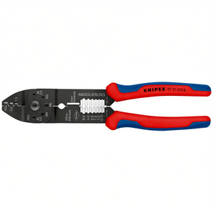 Knipex Industrial Grade Steel Crimping Pliers 97 21 215 B SB <b>Wire</b> <b>Stripper</b> and Cutter Tool for 10 AWG Electrical Work - Product Image 3
