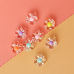 Cuentas de flores acrílicas transparentes sueltas para la fabricación de joyas y manualidades DIY - Product Image 3