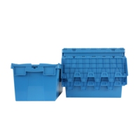 Grande caisse en plastique solide recyclable, empilable et emboîtable, pour la logistique d'entrepôt, le déménagement et le stockage