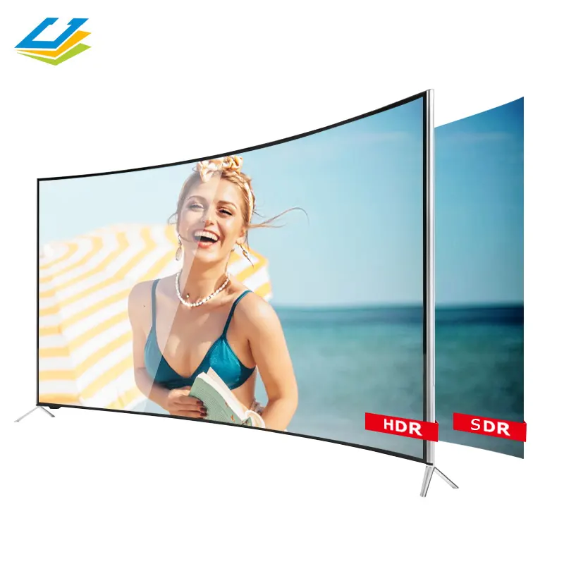 תקשורת חכם טלוויזיה מעוקל 65 "חכם טלוויזיה לוח פיצול מסך LCD מצלמה צג מסך