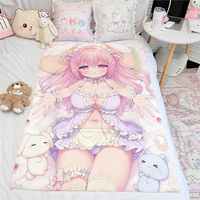 Couverture douce de style japonais élégante, motif fille mignonne, en polaire, pour chambre, canapé, maison, couverture décorative de dessin animé, pour la sieste