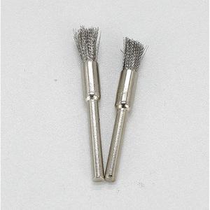 Small Steel Wire <b>Brush</b> Stainless Steel Handle <b>Round</b> Shape For Electronic Digital Equipment Cleaning Durable - Product Image 2