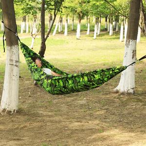 Hamac d'extérieur en bambou anti-retournement, vert fruité, camouflage lumineux, grande capacité de charge, grand espace, simple ou double, pour <span class=keywords><strong>camping</strong></span> - Product Image 4