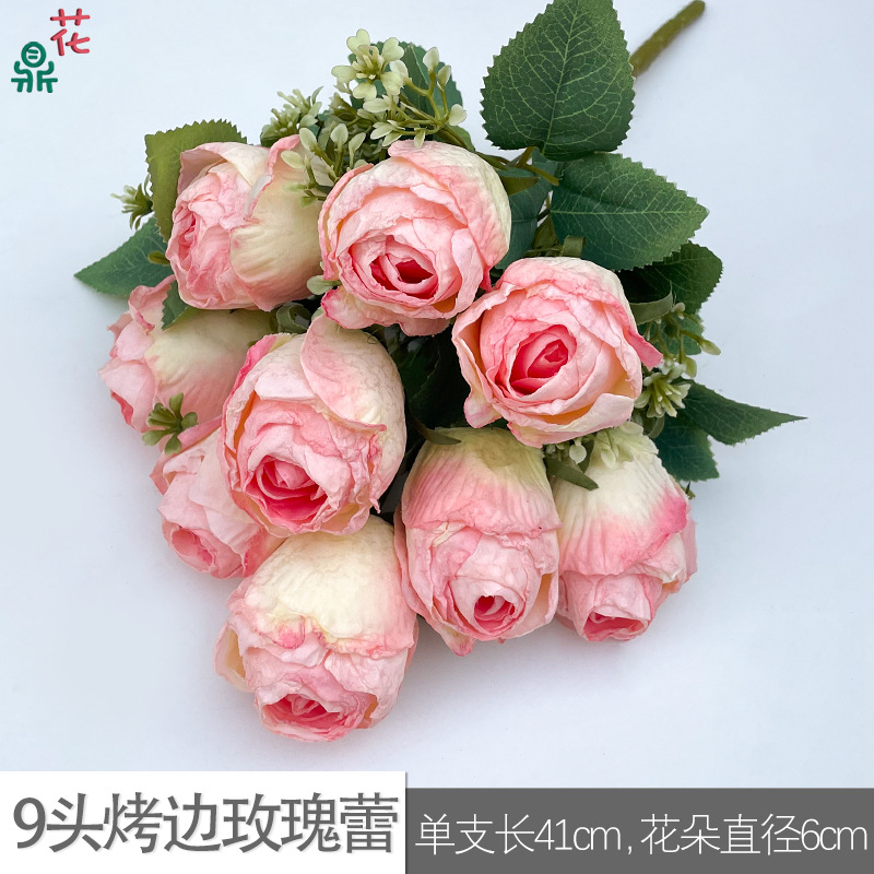 9 tête torréfié bord rose bourgeon GY rose clair