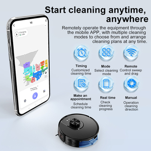 Aspiradora Robótica Inteligente para el Hogar <span class=keywords><strong>con</strong></span> <span class=keywords><strong>Sensor</strong></span> de Distancia LDS, Limpieza de Pisos Secos y Húmedos, Control Remoto por Aplicación, Barredora Eléctrica - Product Image 6