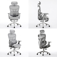 Chaise de bureau ergonomique en maille avec repose-pieds intégré et dossier inclinable, avec vérin à gaz de classe 4