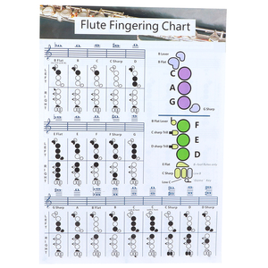 Ayuda <span class=keywords><strong>para</strong></span> la enseñanza de la práctica del estudiante principiante-Tabla de <span class=keywords><strong>acordes</strong></span> de digitación de <span class=keywords><strong>flauta</strong></span> 56x40cm Accesorio de instrumento - Product Image 1