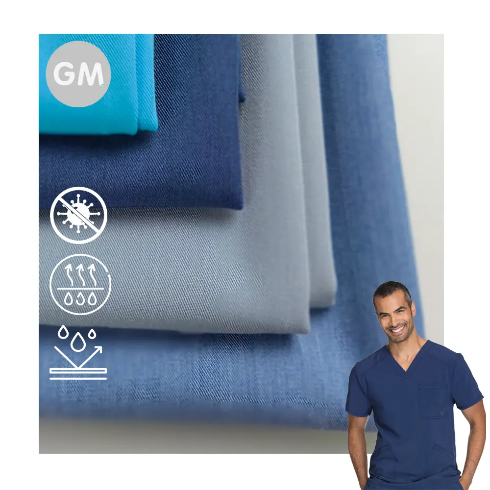 72% poliéster 21% rayon 7% spandex tecido tingido TRS para roupas de trabalho uniformes esfrega têxtil