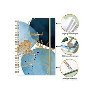 Agenda personnalisé pour fournisseur, reliure spirale double, estampage à chaud, couverture rigide, pages lignées, carnet de notes - Product Image 3