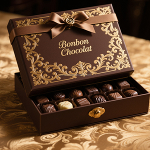 Boîte d'emballage pour chocolat personnalisée imprimée |   Boîte cadeau en carton rigide de luxe, fermeture magnétique, échantillon gratuit en gros - Product Image 1