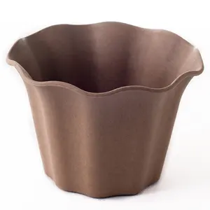 Outdoor Round Durable Eco-friendly WPC Flower Pot House Plants Pot with Wood Look SurfaceXF-J002