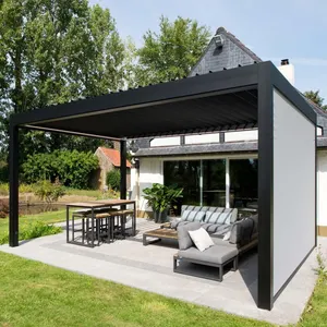 6x4 tetto a lamelle motorizzato giardino gazebo pergola baldacchino in alluminio all'aperto