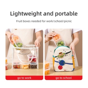 Custom Logo /Color Meal Prep Reusable Food Grade Square Fruit Grain Cereal Storage Box Clear Plastic Food <b>Container</b> With Lid - Product Image 2