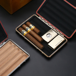 Étui à cigares de voyage JIFENG JF-195 classique, étanche, en PC et bois de cèdre, blanc, humidor personnel pour 5 cigares de moins de 57R - Product Image 5