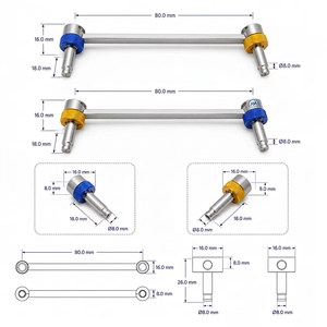 Double-End Surgical <b>Drill</b> <b>Guide</b> Sleeve Set With Blue And Gold Knobs For Orthopedic Procedures - Product Image 5