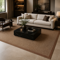 Tapis d'intérieur lavable en faux sisal à poils ras, antidérapant, texture naturelle, pour salon, chambre et décoration intérieure