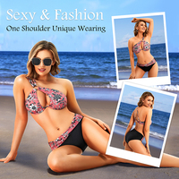 Maillots de bain bikinis transparents à fleurs roses, avec coussinets amovibles, en gros, pour femmes rondes