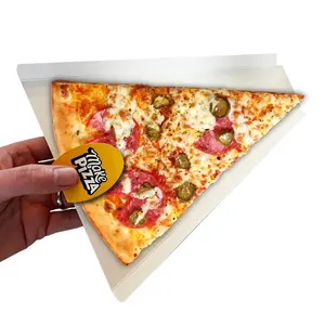 Bandeja da cunha da corte única da pizza do papelão com tab do polegar
