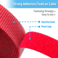 Sangles de palettes auto-adhésives réutilisables en nylon pur robuste et coloré, attaches de câbles super élastiques à boucles auto-agrippantes double face