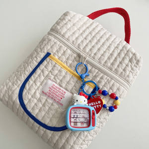 Bolsa de Maternidad de Algodón de Alta Calidad, Diseño Color Block, Ligera, para Colgar en el Cochecito, Multifuncional, para Llevar en la Mano - Product Image 5