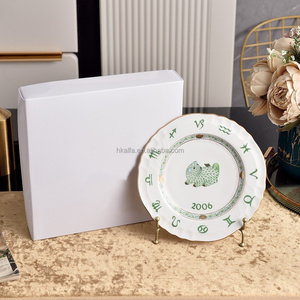 2026 Luxurious 12-Zodiac Pattern American Style Eco-Friendly Bone China <b>Dinner</b> Plate Gift for Birthday New Year - Product Image 6