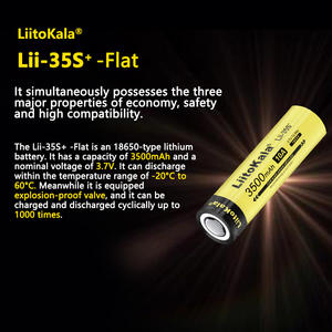 100% Original LiitoKala Lii-35S <span class=keywords><strong>18650</strong></span> batterie 3.7V 3500mAh batterie au Lithium Rechargeable pour lampe de poche - Product Image 5