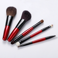 2026 Gaya Baru 5 PCS Set Kuas Makeup Mini Profesional Portabel untuk Perjalanan Bulu Rubah Salju Wajah Concealer Cukur Pensil Alis