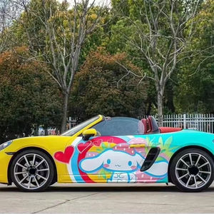 BELCATE <span class=keywords><strong>Film</strong></span> de protection de carrosserie automobile personnalisé, vinyle violet rose bleu dégradé, épaisseur 0,14 mm, auto-adhésif, résistant aux UV, imperméable - Product Image 1