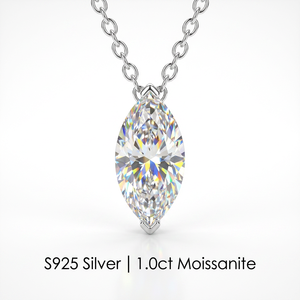 Luxury 1ct Pear Cut Moissanite <strong>Necklace</strong> <strong>D</strong> Color VVS1 - 925 Sterling Silver Elegant Wedding Pendant - S925 Women Jewelry - Product Image 3