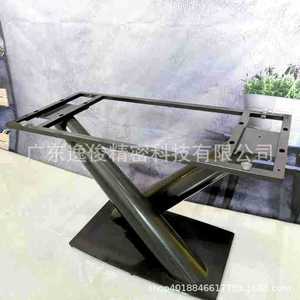 Heavy Duty Cross <b>Leg</b> <b>Table</b> Base Rectangle Black Modern Minimalist Stable For Dining <b>Table</b> Support - Product Image 1