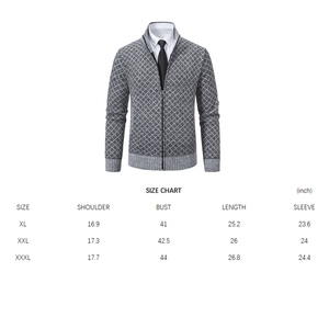 Maglione Anti-strizzacervelli in cotone stile classico da uomo grande motivo intrecciato con cerniera invernale con Logo traspirante - Product Image 5