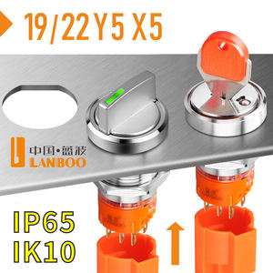 लालबू सेल्फ लॉकिंग 19/22 मिमी 2/3 गियर मेटल नॉब स्विच के साथ हल्के पुश बटन चयनकर्ता स्थानांतरण बटन 1nc ip65 k10 - Product Image 4