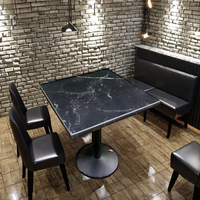 Table à manger moderne, résistante à l'eau et à l'huile, table de cafétéria, meubles d'extérieur en bois et en marbre pour la maison, bar, hôtel, hall, restaurant