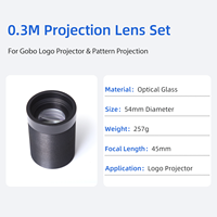 Ensemble de lentilles de projection 0,3X 54 mm, longueur focale 45 mm, verre optique pour projecteur de logo Gobo, pièces de rechange