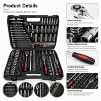 Ensemble d'outils de réparation automobile de 216 pièces, kit de clés à douilles avec étui rigide OEM 1 ensemble