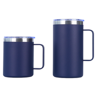 Tasse à café isotherme en acier inoxydable 12oz/20oz avec couvercle et paille, pour boissons chaudes et froides, sans BPA, pour camping, randonnée, bière