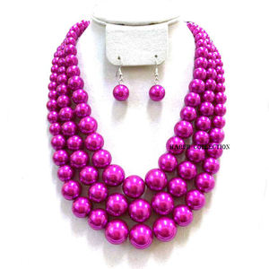 Collar de Cuentas de Resina Vintage Hecho a Mano de la Colección Harfii, Joyería Artesanal Premium para Bodas y Ocasiones Especiales - Product Image 1