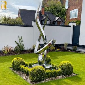 गर्म बिक्री आउटडोर मोर्डन अमूर्त कला मूर्ति चांदी स्टेनलेस स्टील विकास मूर्तिकला - Product Image 5