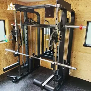 smith machine fitness commercial multifunction trainer body building gym equipment squat power rack cable multi smith machine