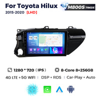 MEKEDE MS voiture android radio caméra arrière gps navigation car-play auto pour Toyota Hilux 2015-2020 WiFi ventilateur de refroidissement DVR BT