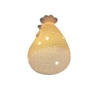 Décoration de jardin led lumineuse Figurines de poule en céramique blanche poule en porcelaine