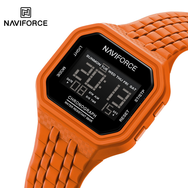 NAVIFORCE Watches for Man TPU Band Clock Waterproof Retro Digital Sports Watches Electronic Wristwatch 7116
