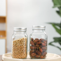 Pot en verre hermétique de luxe pour miel, 120-1000 ml, transparent, avec bouchon à vis en aluminium, diffuseur de roseaux, marque YAFU, logo personnalisé