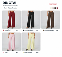 Ensemble de tennis Dingtai Halter Faux deux pièces pour femme, avec soutien-gorge court rembourré et pantalon taille haute à jambes larges