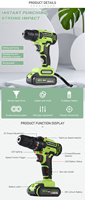 Perceuse sans fil polyvalente 21V, alimentée par batterie lithium-ion, tournevis électrique, appareil de perçage pour travaux métalliques et maçonnerie