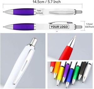 Custom Plastic Ballpoint Multi-Color Rubber Grip Smooth Writing <b>Retractable</b> Ball Advertising Gift <b>Pen</b> With Logo - Product Image 3